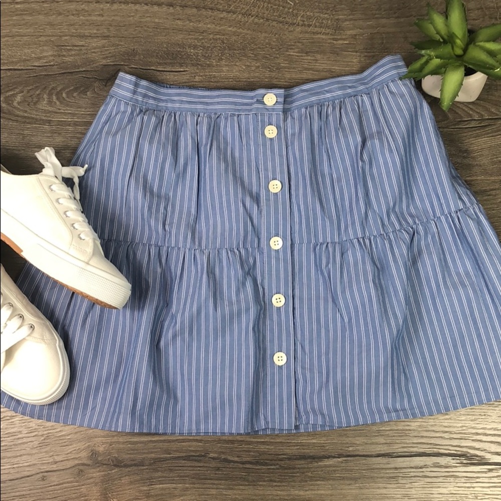 Madewell Summer Skirt Cotton Pinstriped